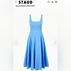NWT STAUD Cornflower Midi Dress
